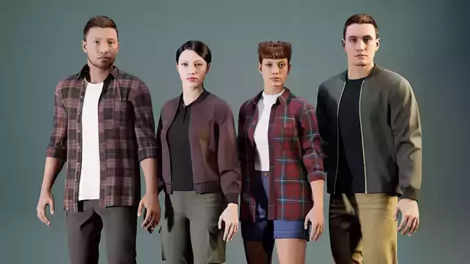 Modular Urban Clothing - Rigged - GameReady