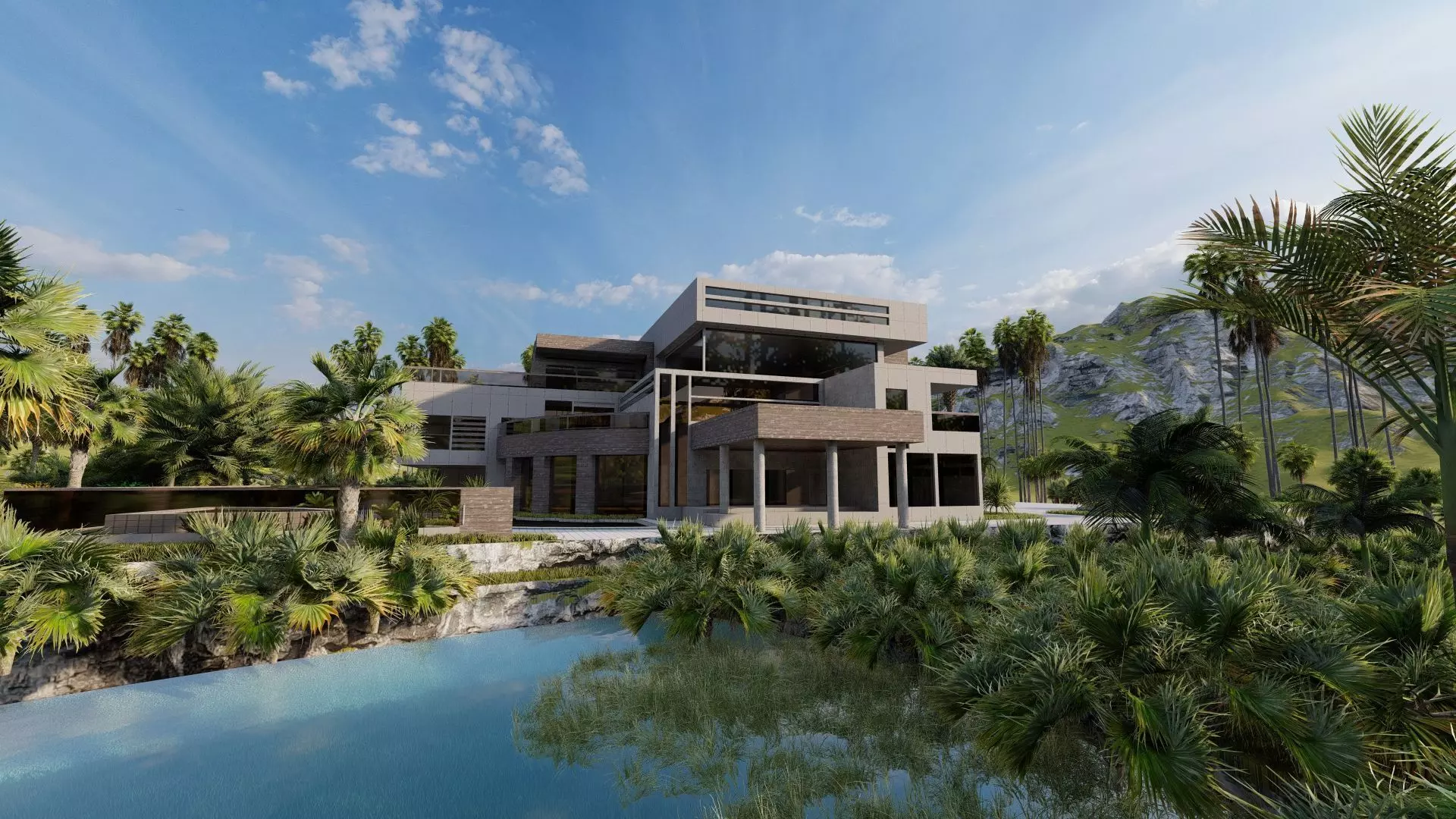 Casa Scene-villa-modern house 3D model