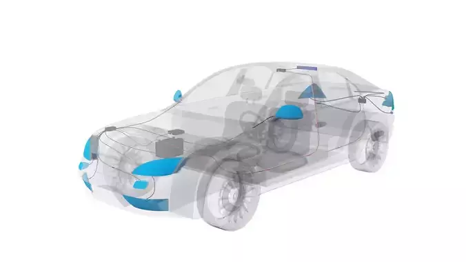 Wiring Inside a Car 3D model