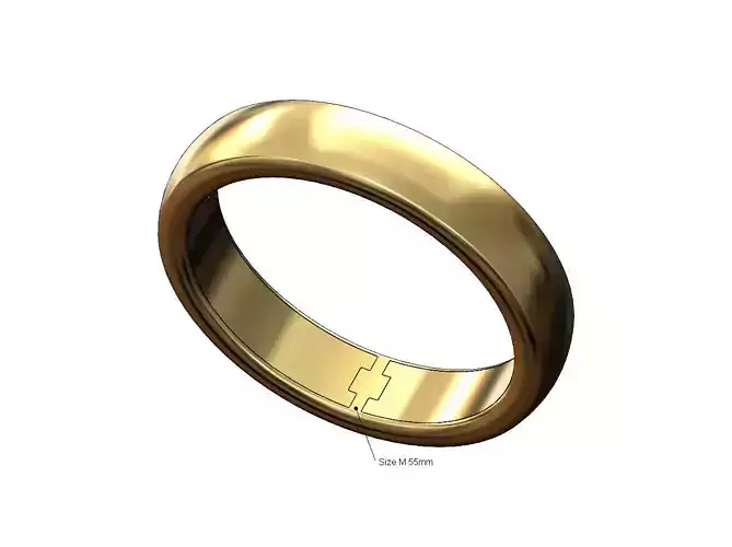 Hollow 12mm wide chunky dome bangle bracelet 3D print model