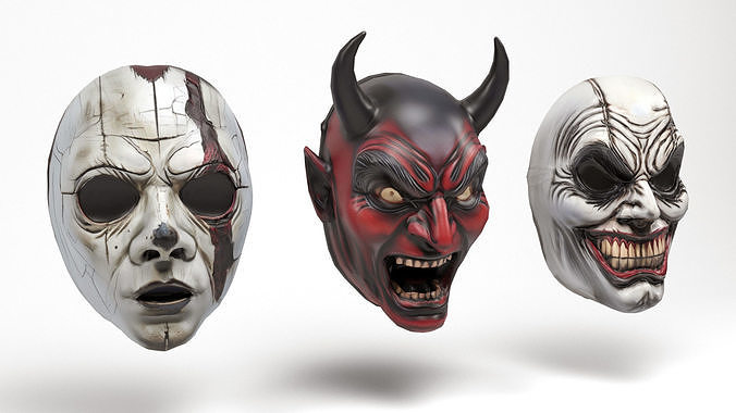 Horror Masks 1 Low-poly 3D model 3
