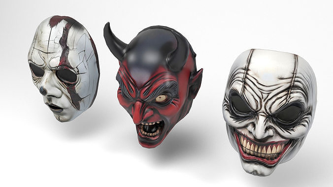 Horror Masks 1 Low-poly 3D model 7
