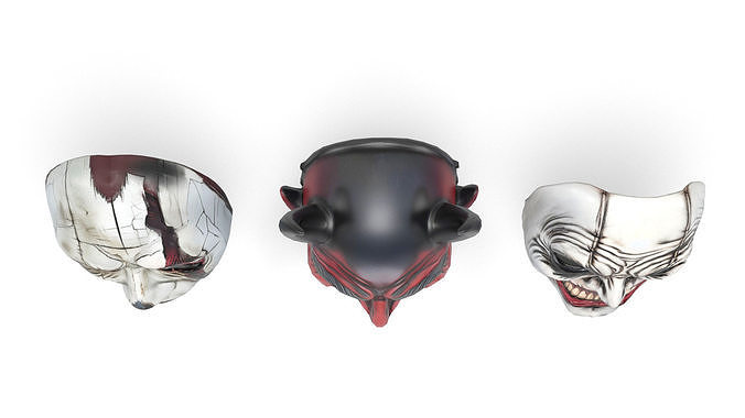 Horror Masks 1 Low-poly 3D model 6
