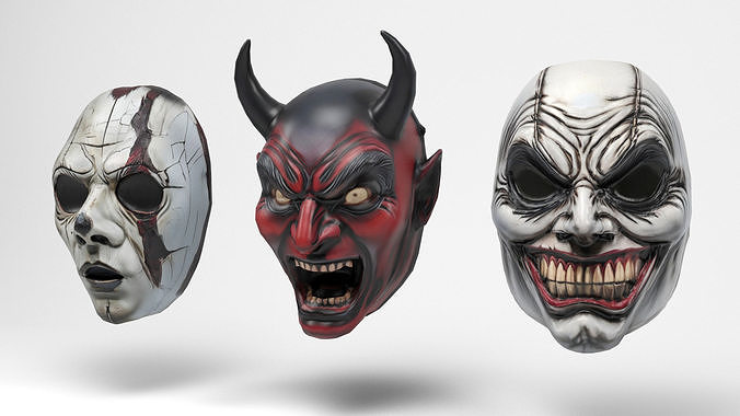 Horror Masks 1 Low-poly 3D model 2