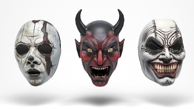 Horror Masks 1 Low-poly 3D model 4