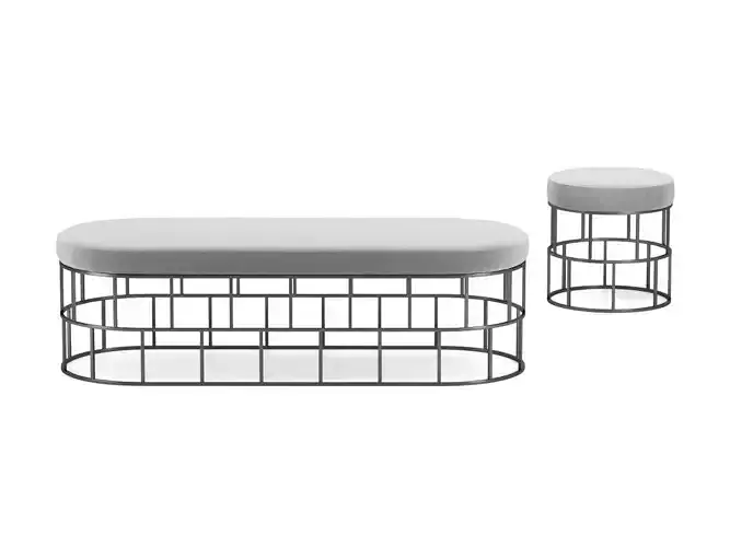 Riviera Bench and Ottoman