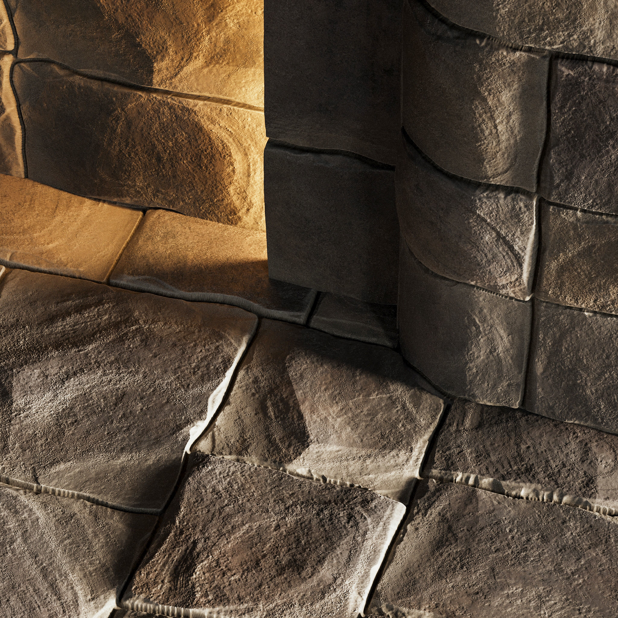 H104 Stone Field - PBR - 4K - Seamless Low-poly 3D model_6