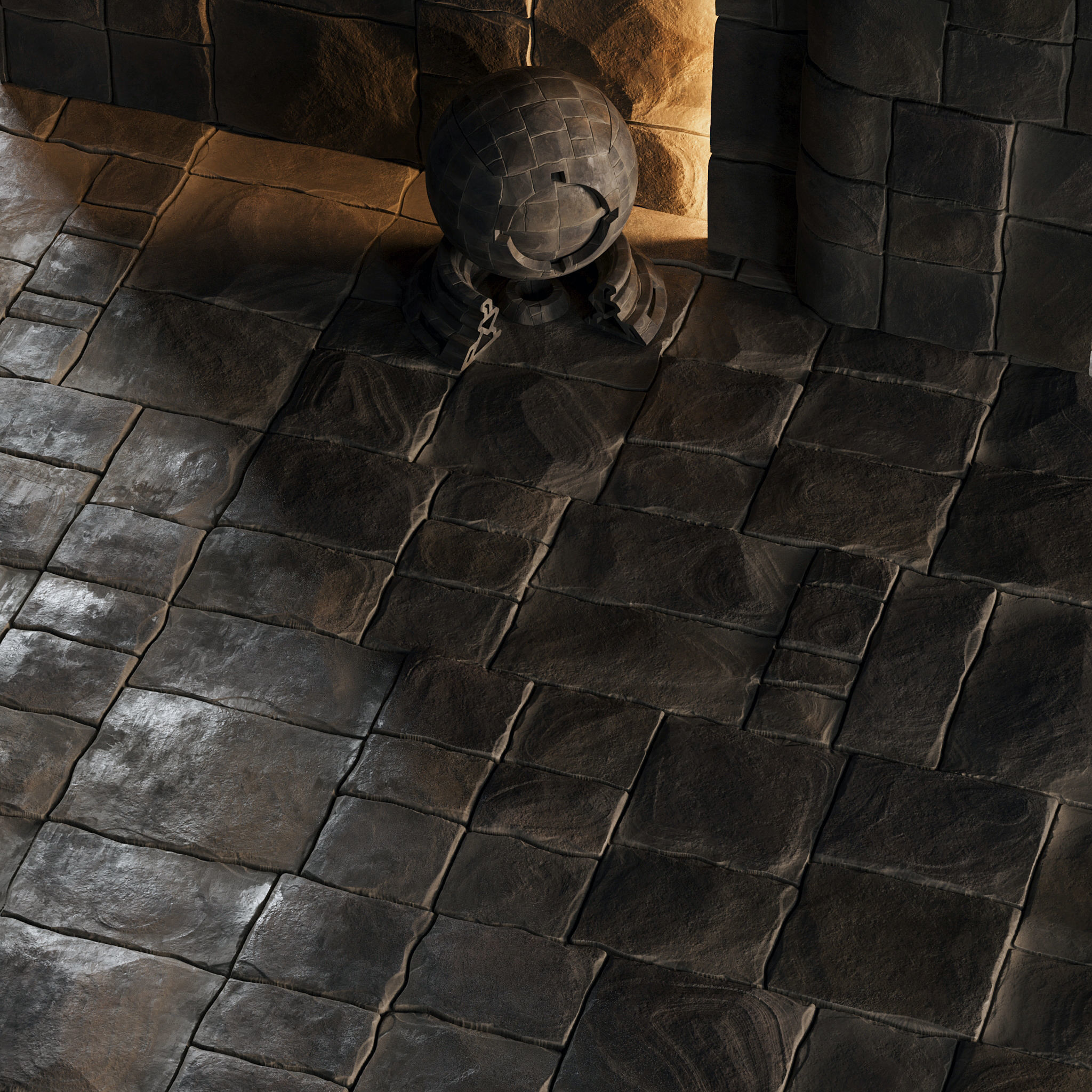 H104 Stone Field - PBR - 4K - Seamless Low-poly 3D model_2