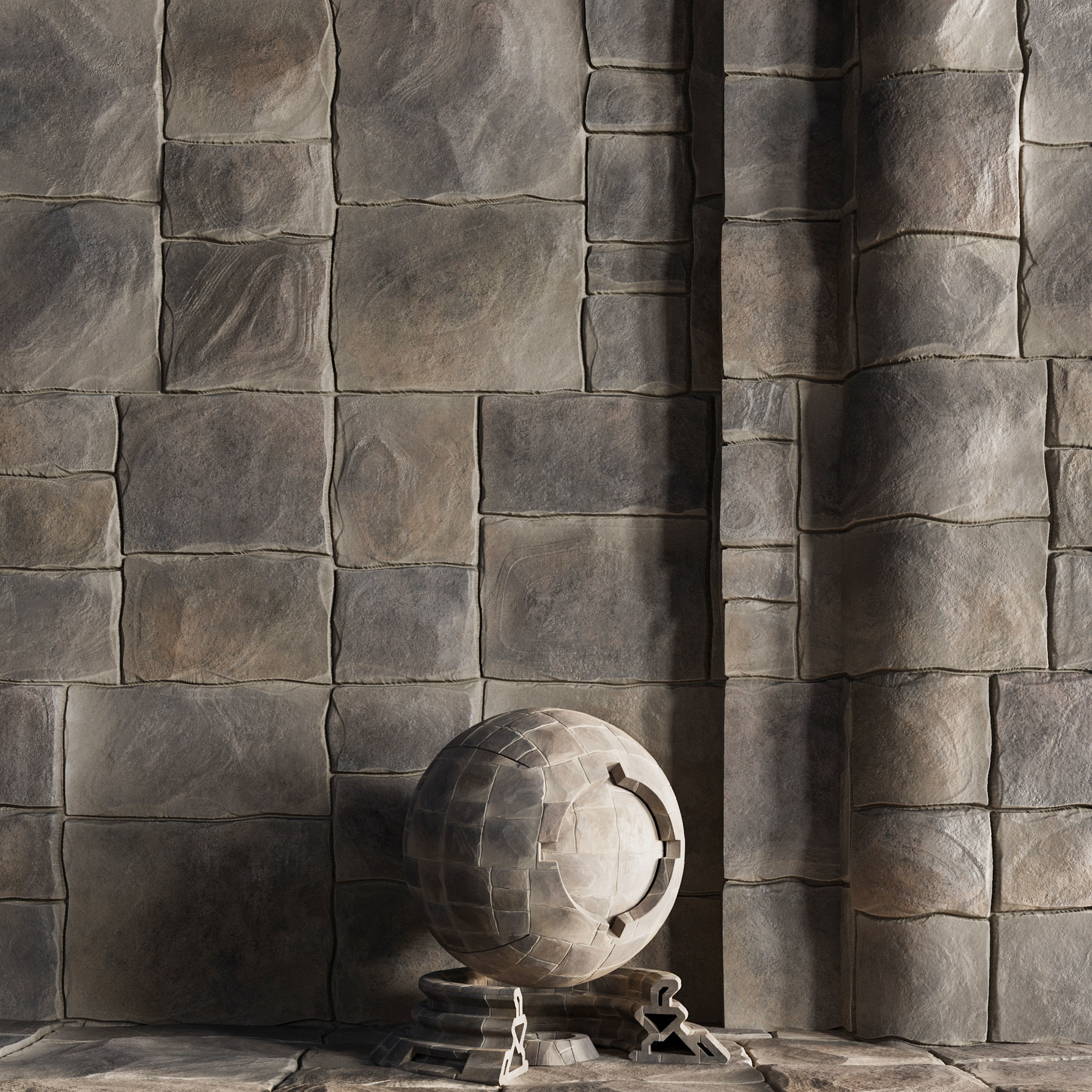 H104 Stone Field - PBR - 4K - Seamless Low-poly 3D model_3