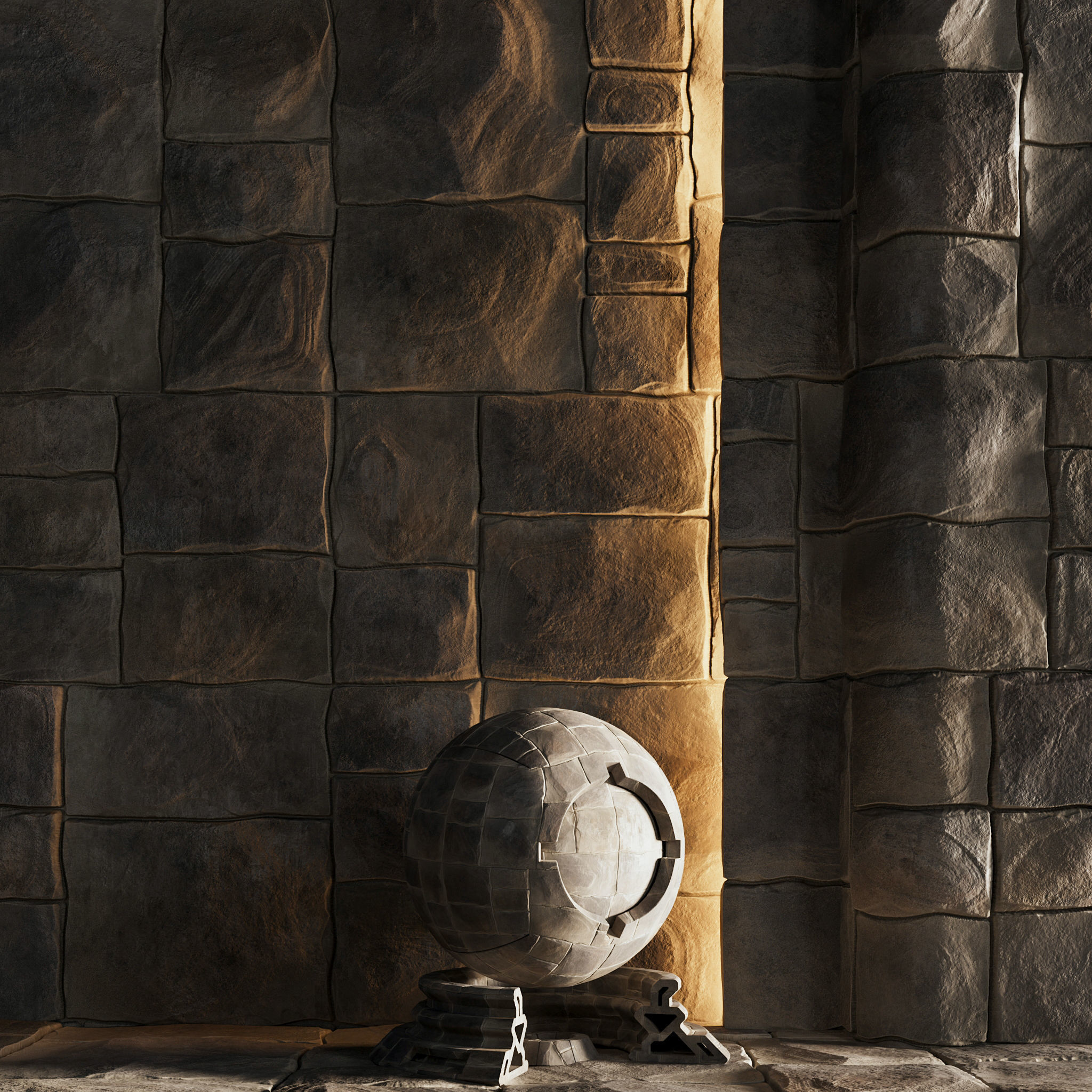 H104 Stone Field - PBR - 4K - Seamless Low-poly 3D model_4