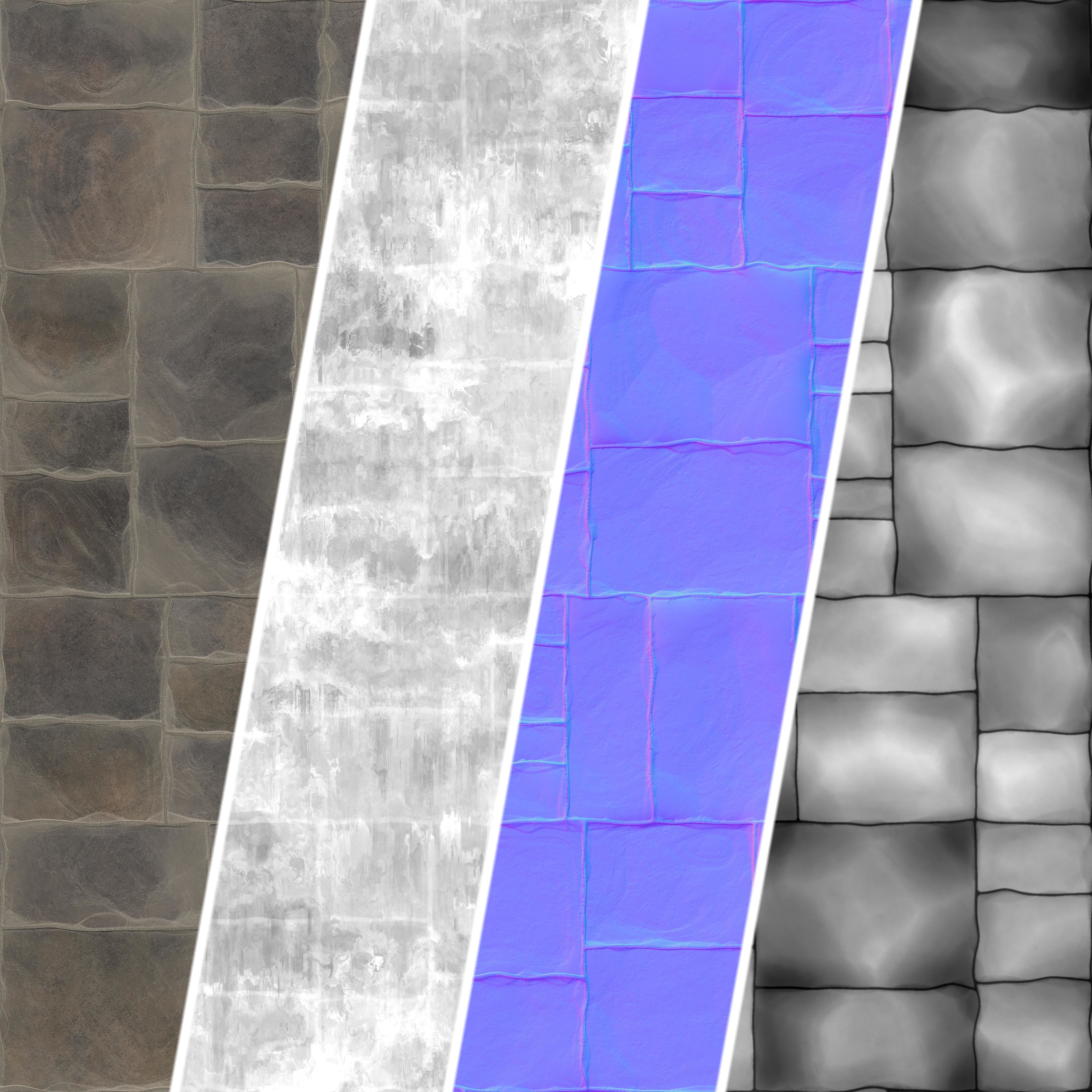 H104 Stone Field - PBR - 4K - Seamless Low-poly 3D model_7