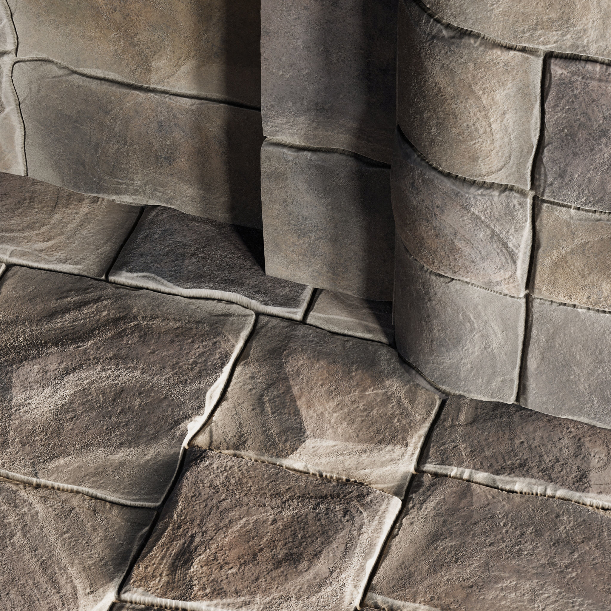 H104 Stone Field - PBR - 4K - Seamless Low-poly 3D model_5