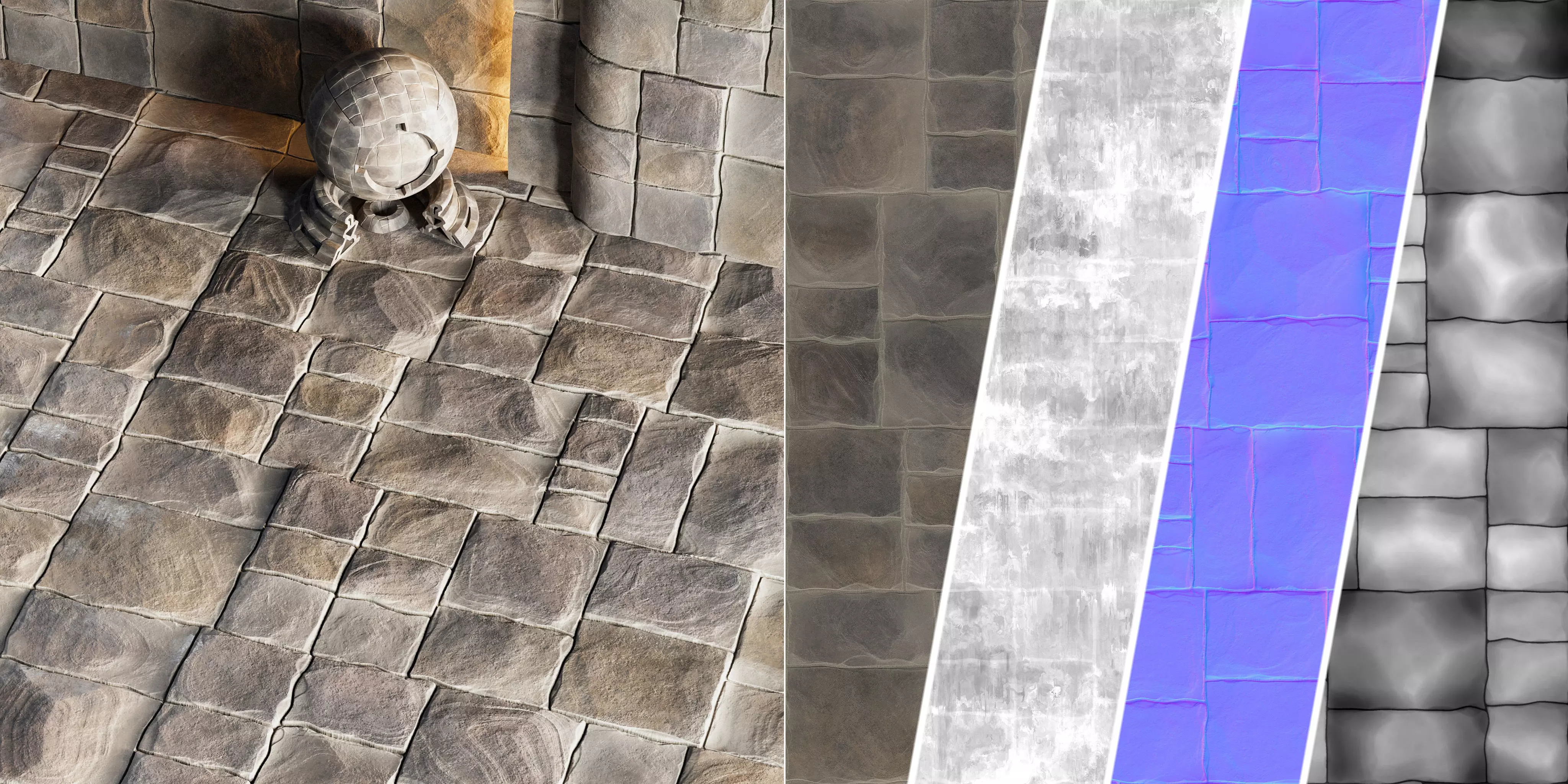 H104 Stone Field - PBR - 4K - Seamless Low-poly 3D model_0