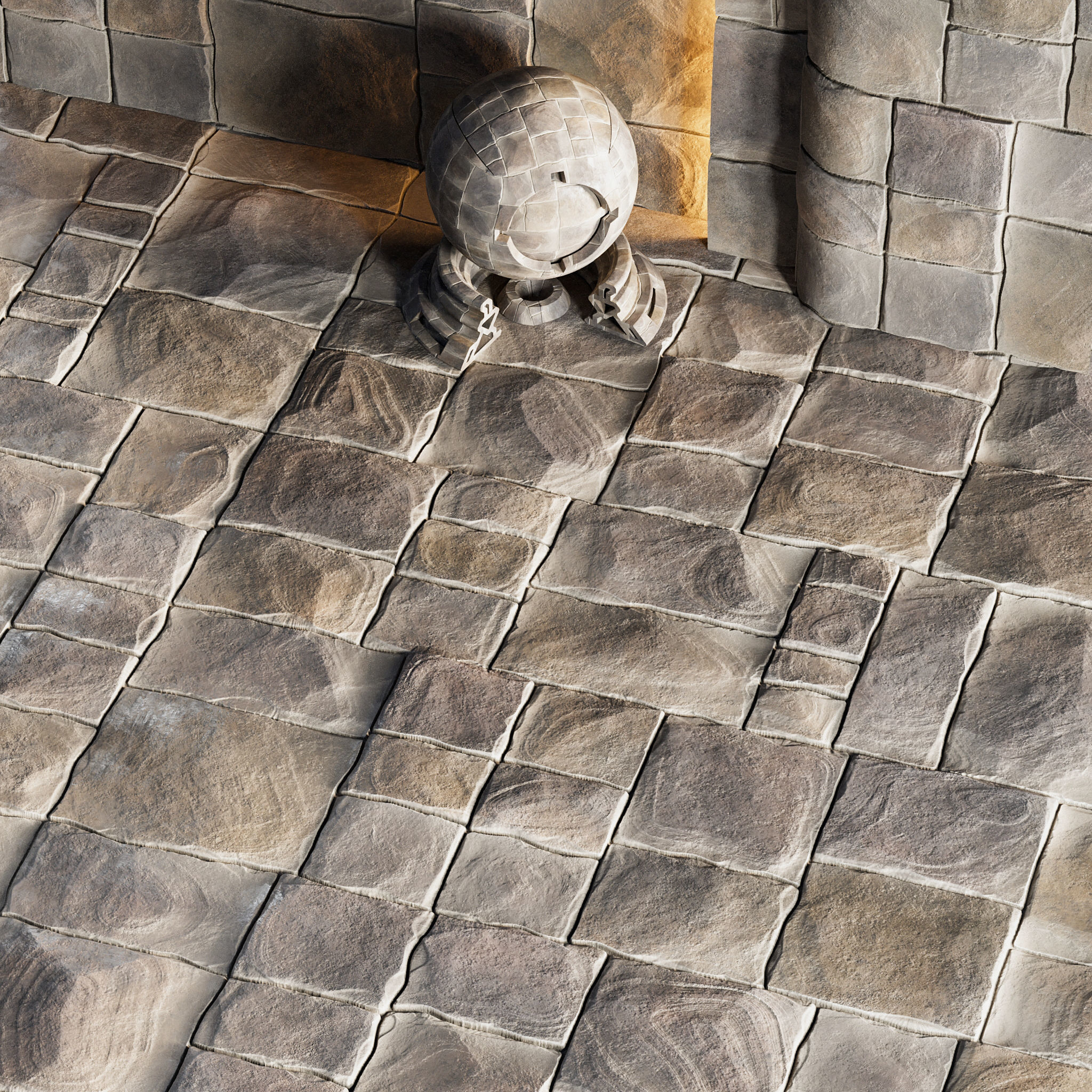 H104 Stone Field - PBR - 4K - Seamless Low-poly 3D model_1