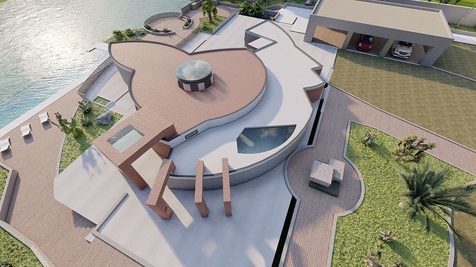 Casa Scene-villa-modern house-Dolfin villa 3D model 3