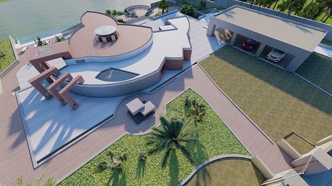 Casa Scene-villa-modern house-Dolfin villa 3D model 2