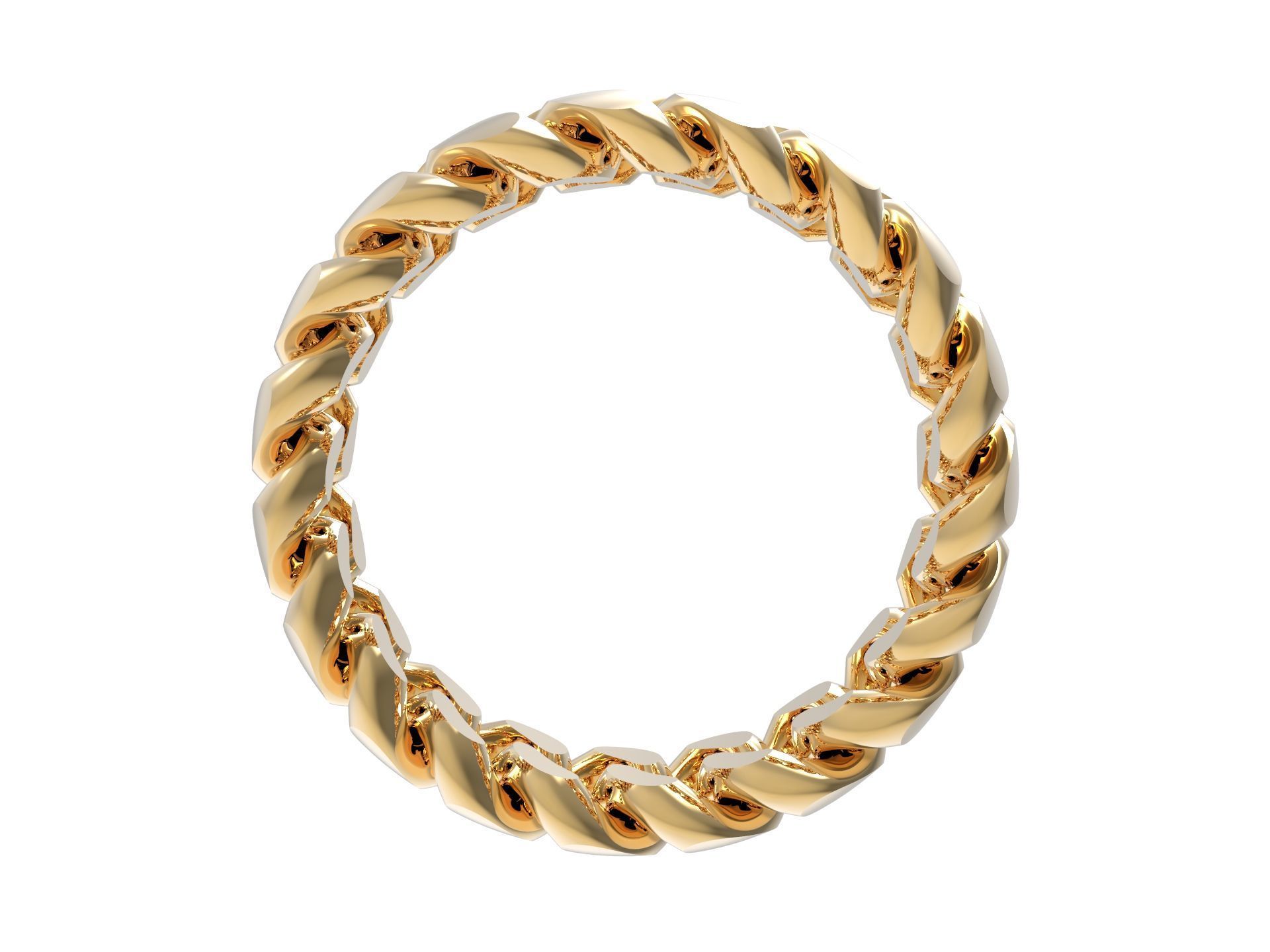 Miami Cuban Link Chain Simple Ring 16 5mm 3D print model_4