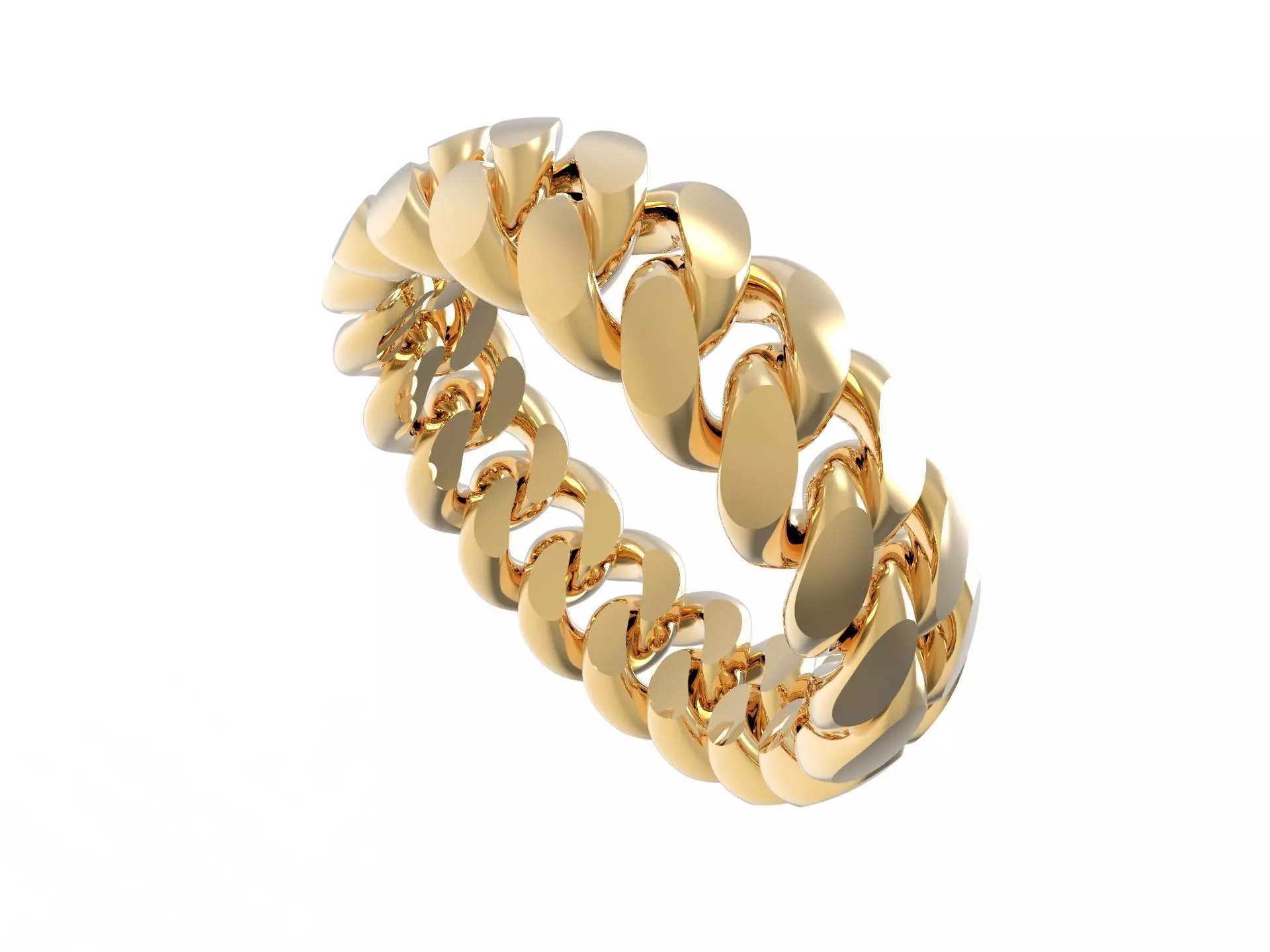 Miami Cuban Link Chain Simple Ring 16 5mm 3D print model_0
