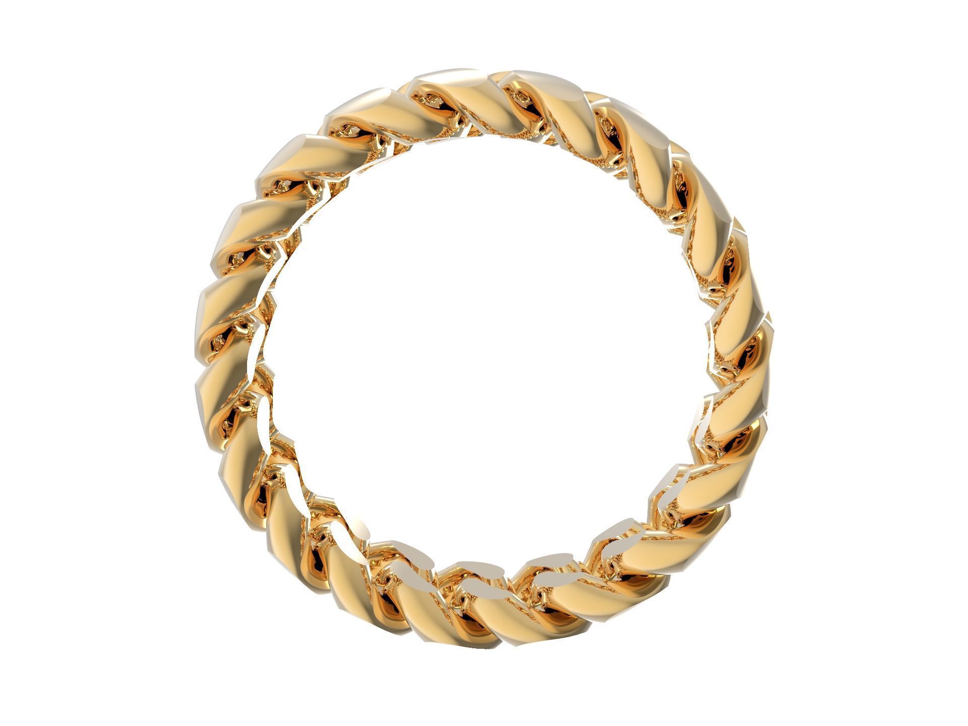 Miami Cuban Link Chain Simple Ring 16 5mm 3D print model_6