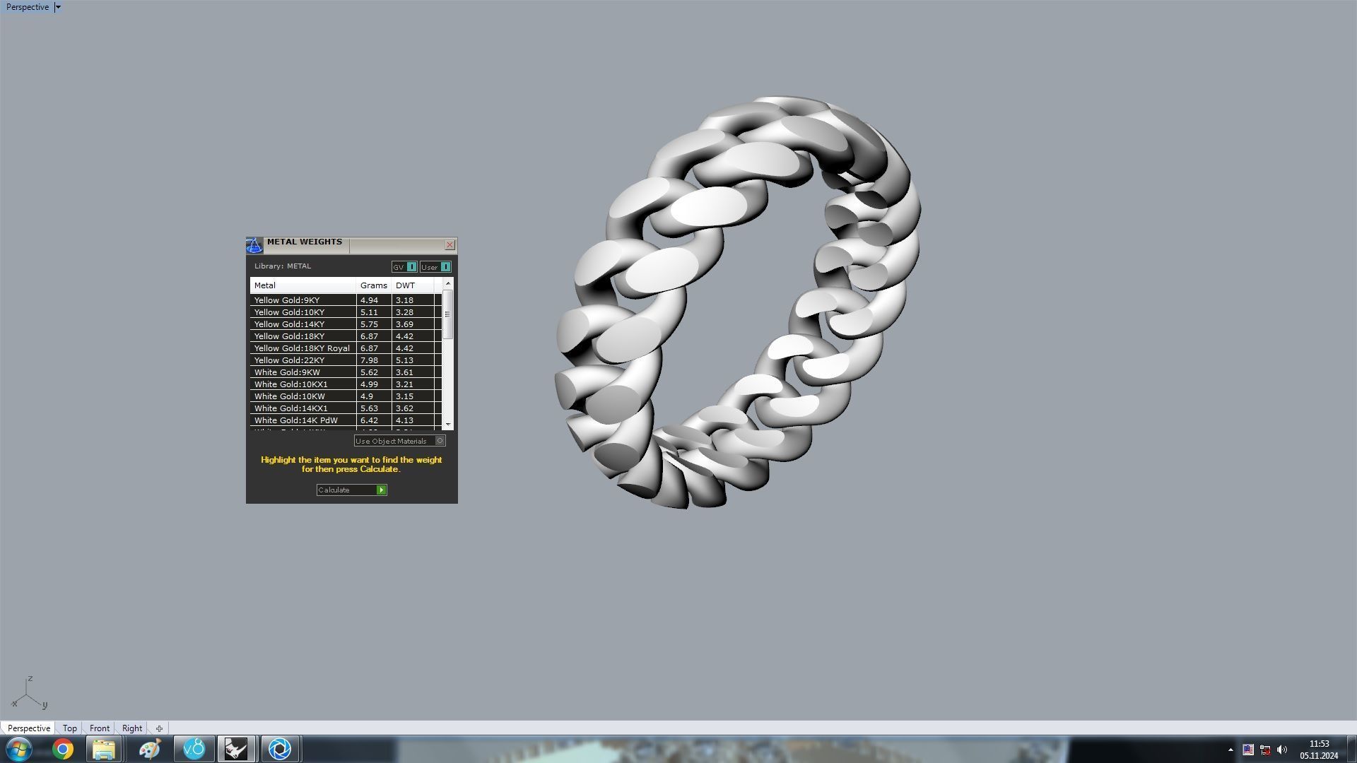 Miami Cuban Link Chain Simple Ring 16 5mm 3D print model_11