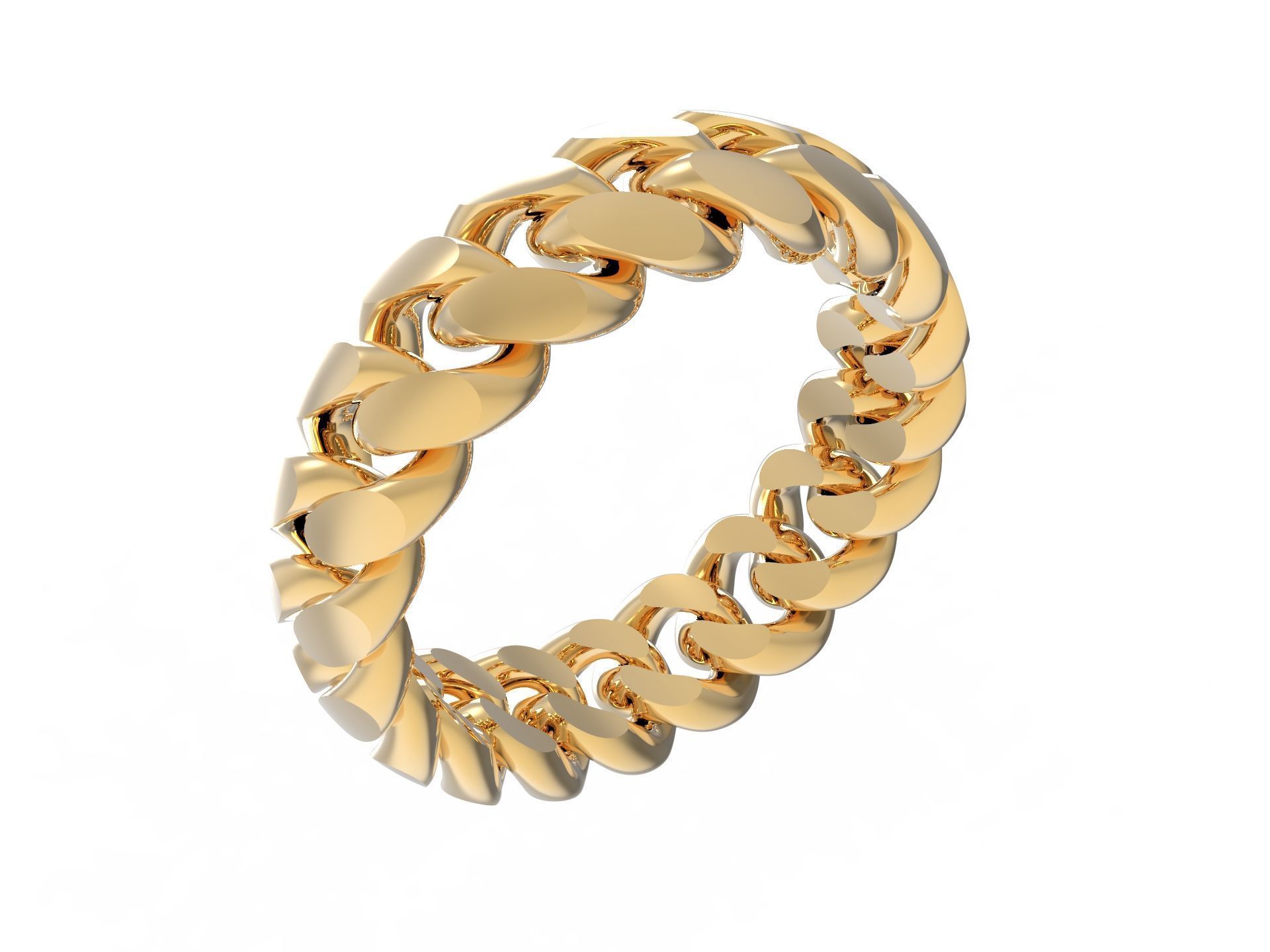 Miami Cuban Link Chain Simple Ring 16 5mm 3D print model_5