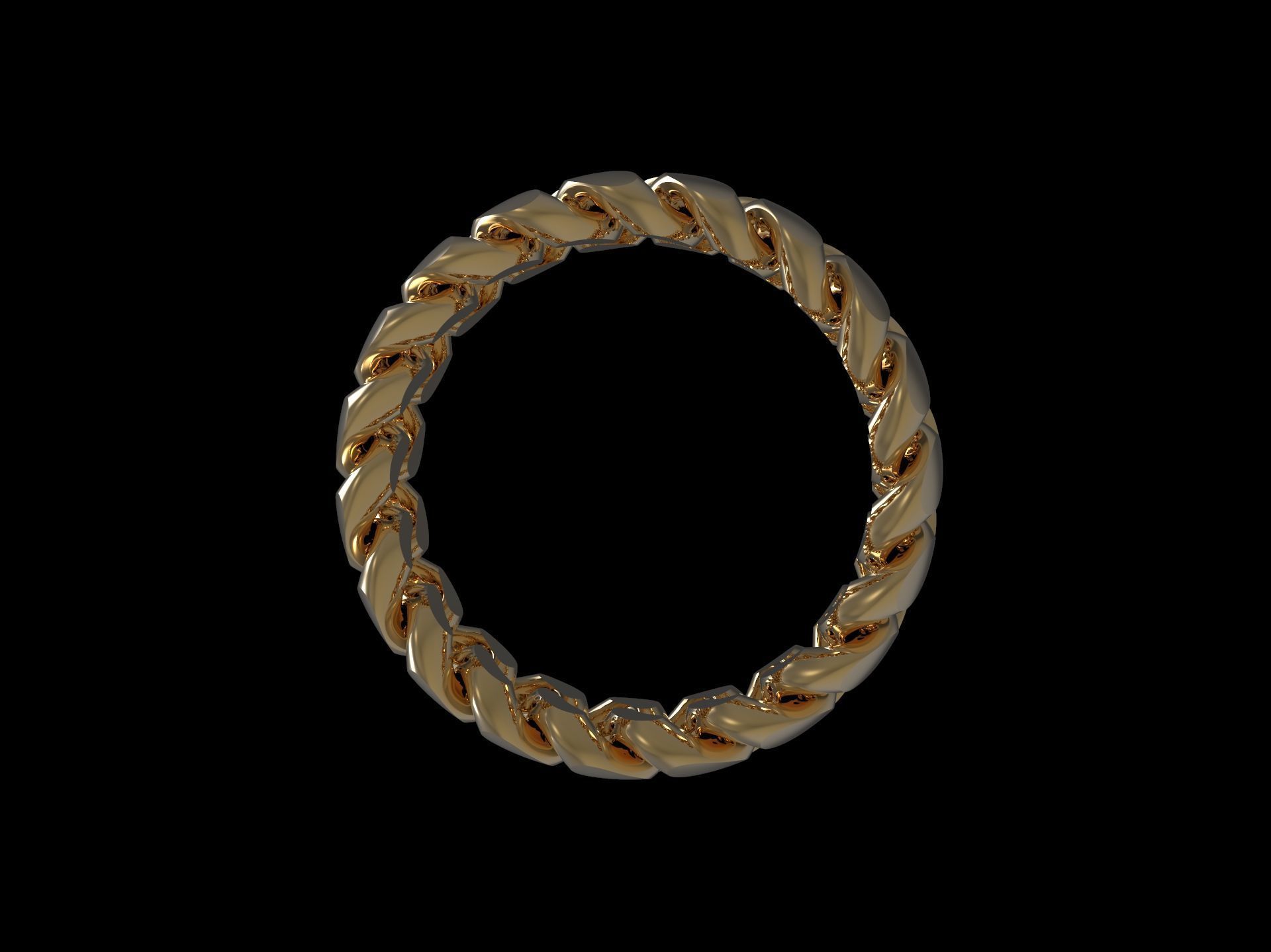 Miami Cuban Link Chain Simple Ring 16 5mm 3D print model_3