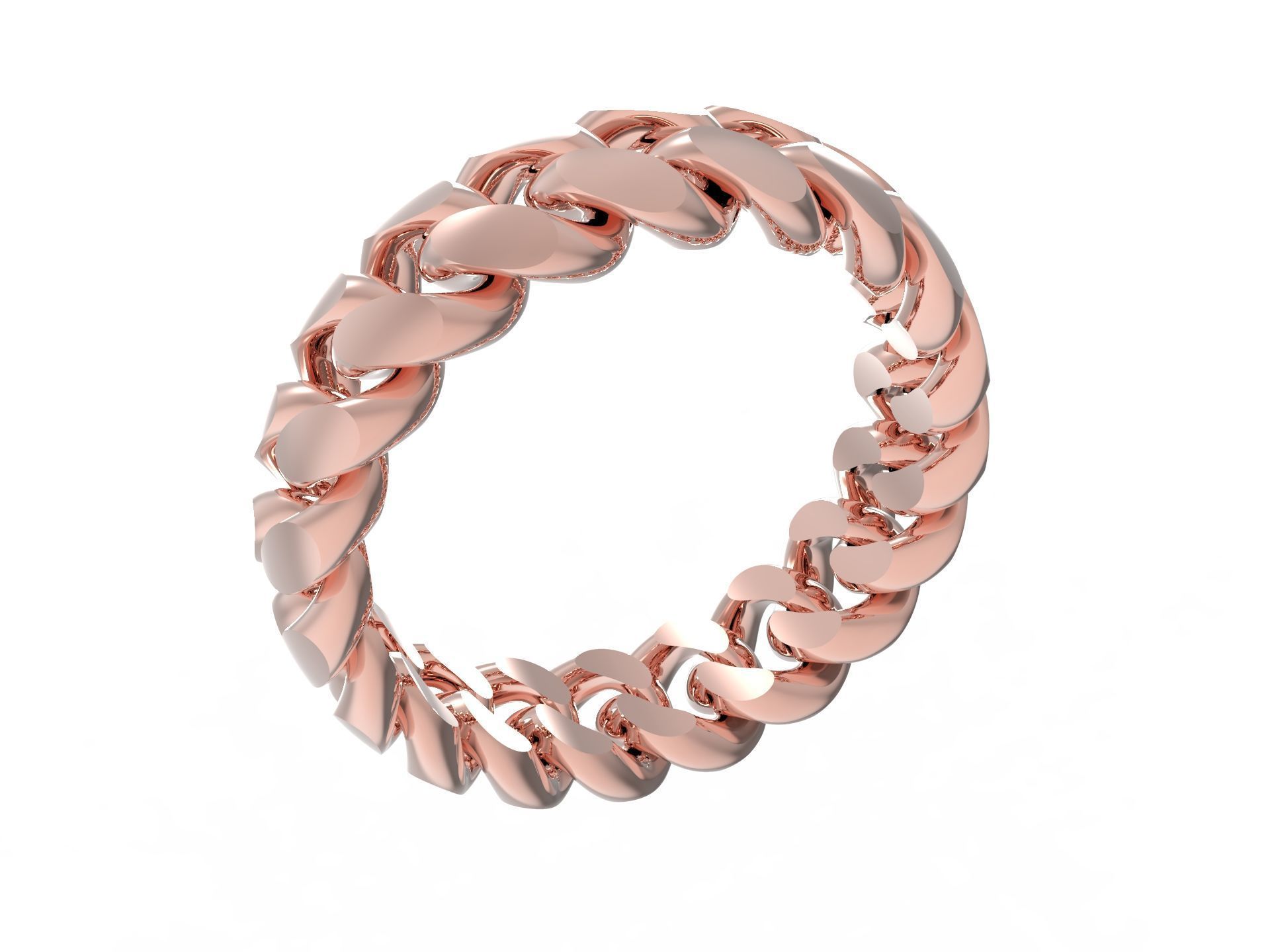 Miami Cuban Link Chain Simple Ring 16 5mm 3D print model_8