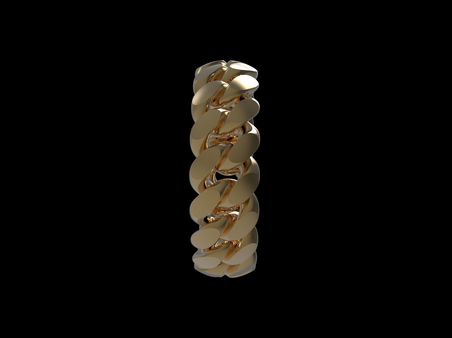 Miami Cuban Link Chain Simple Ring 16 5mm 3D print model_2