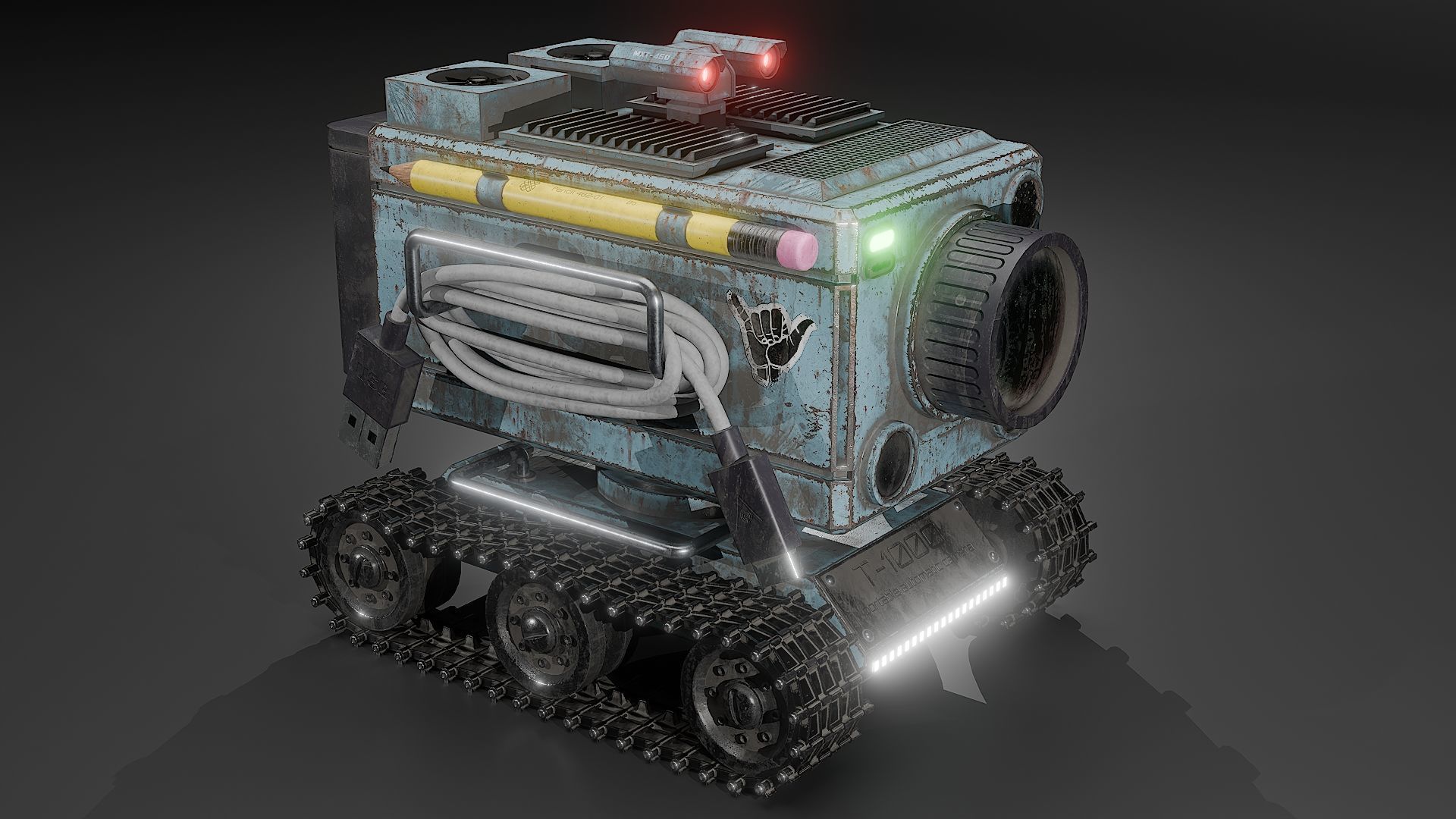 Camera Tank Low-poly 3D model_1