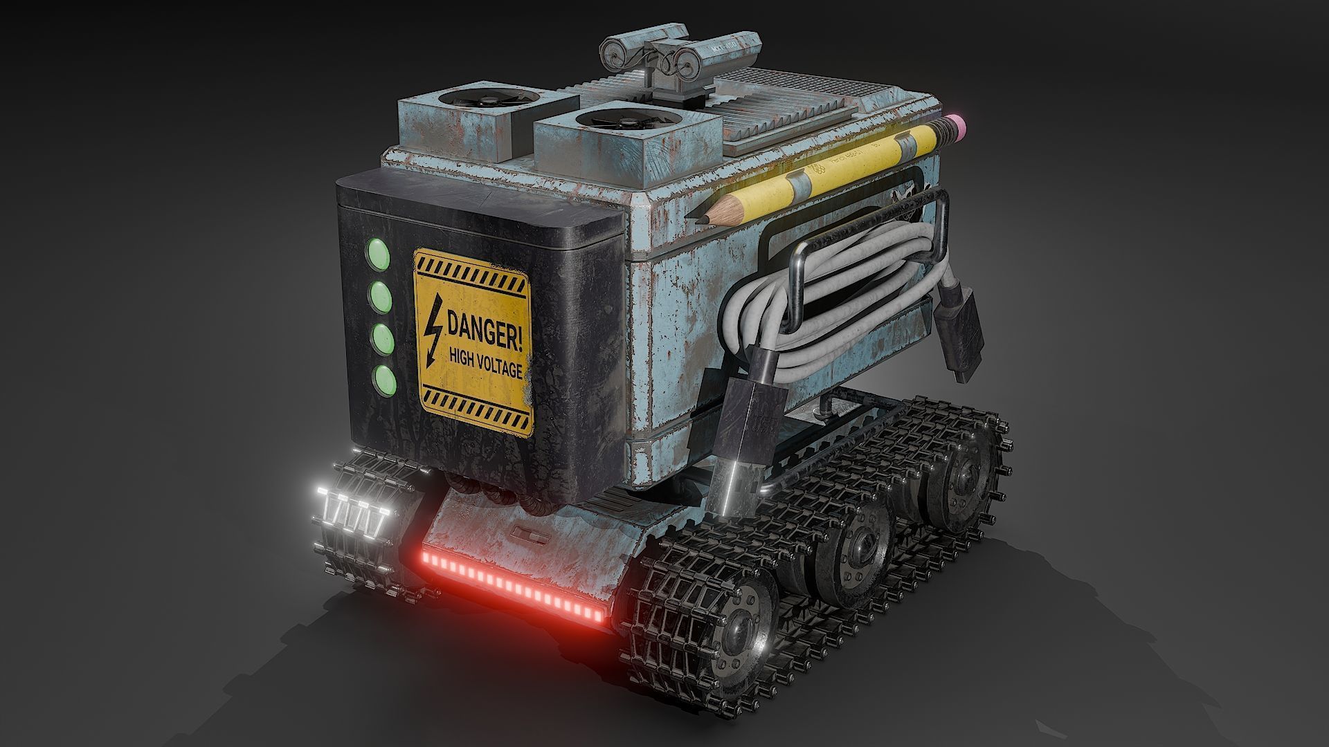 Camera Tank Low-poly 3D model_2