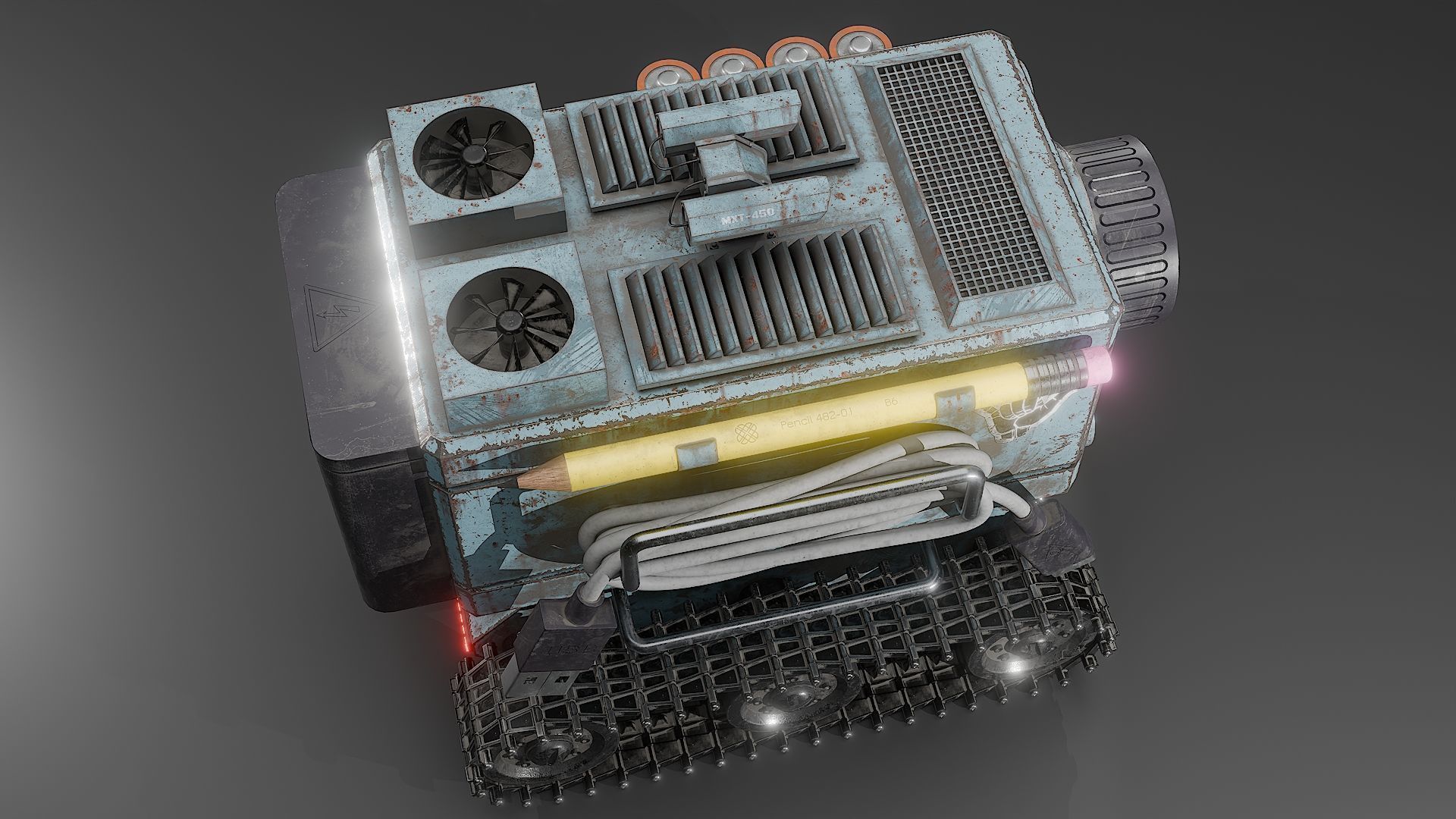 Camera Tank Low-poly 3D model_5