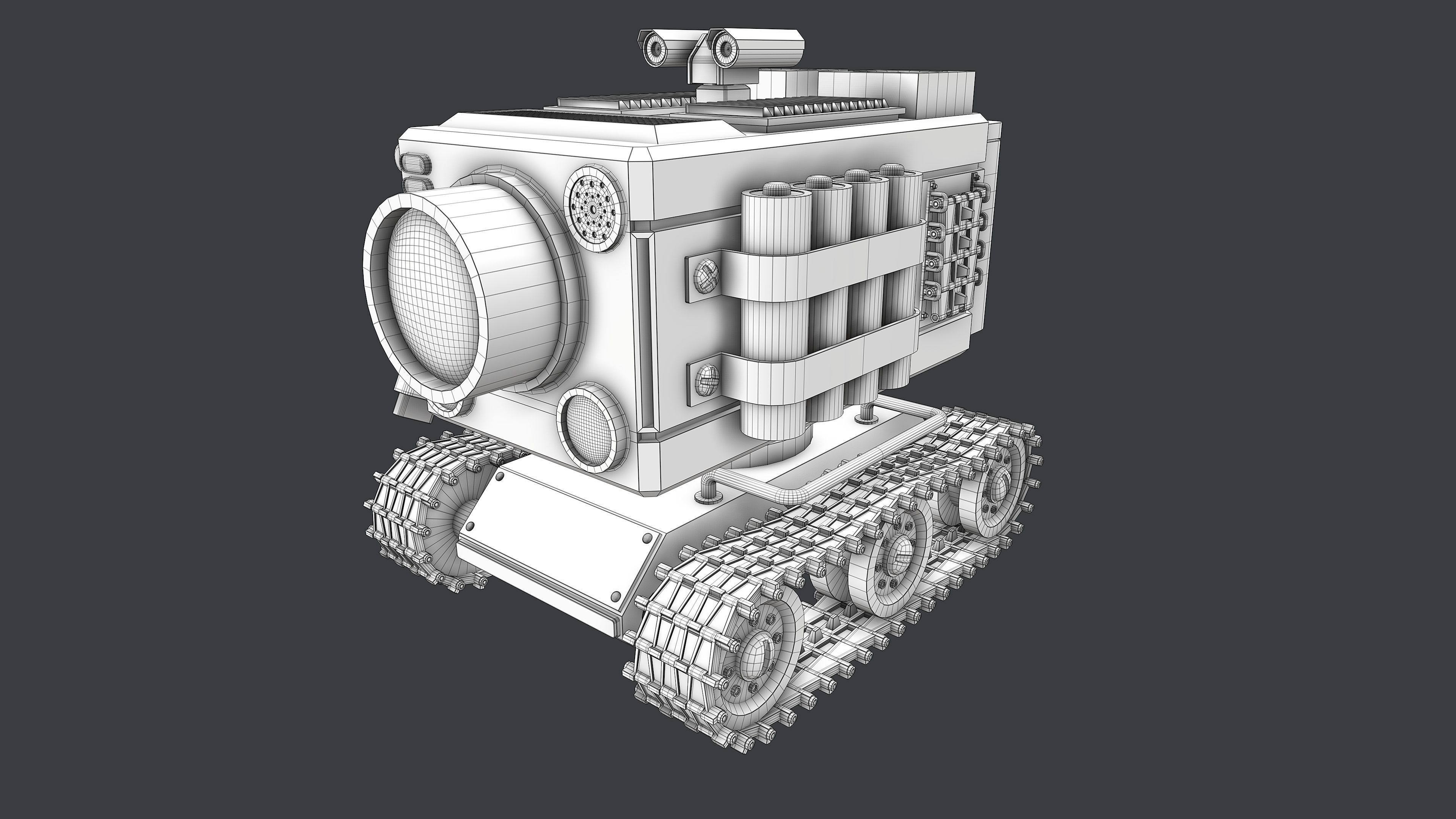 Camera Tank Low-poly 3D model_7
