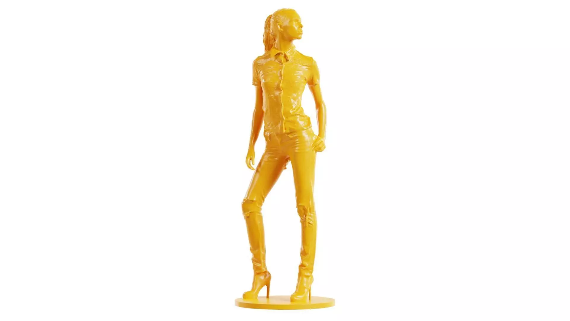 Woman Wearing Torn Jeans 2 3D print model