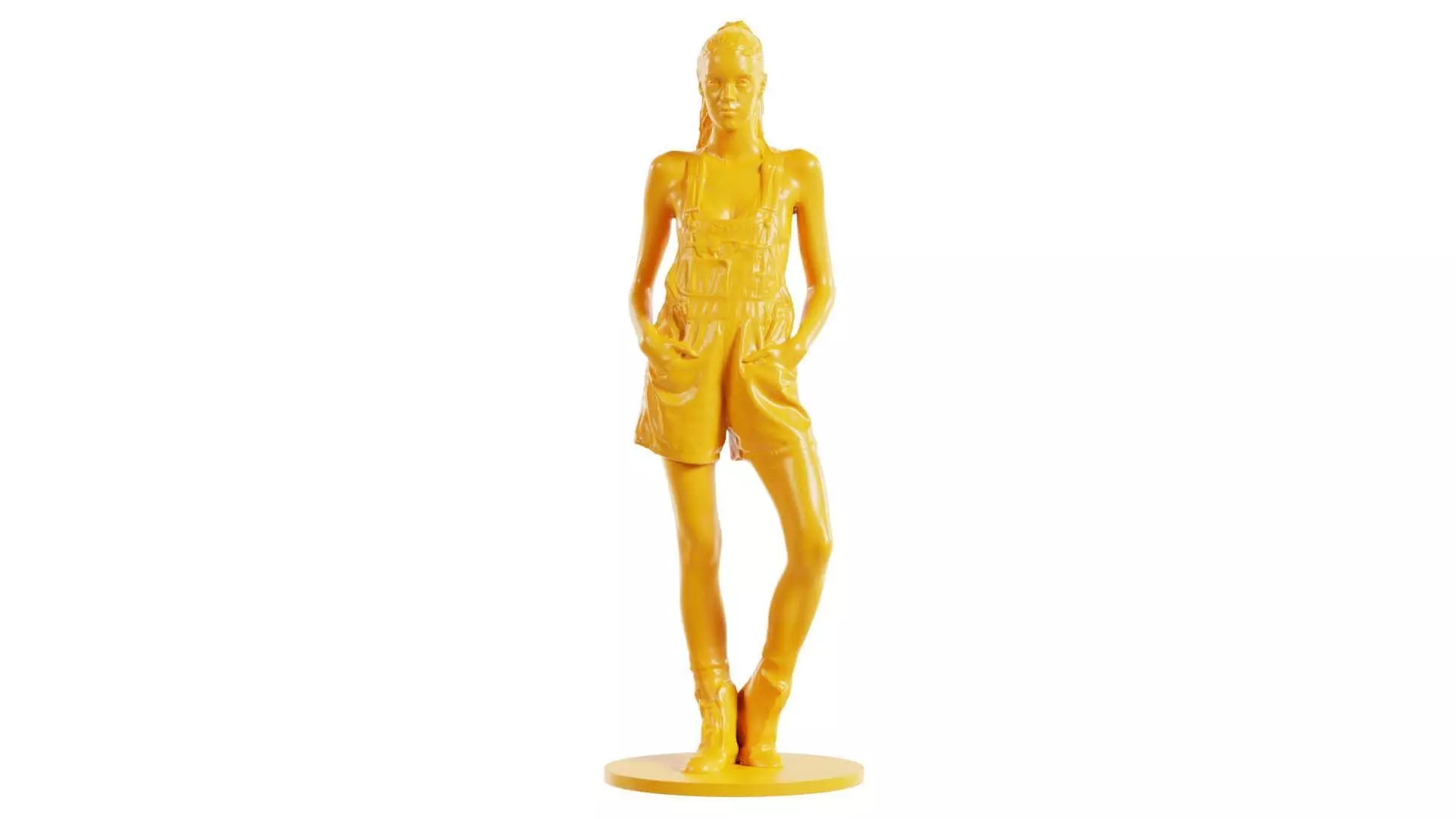 Woman Wearing Salopet 2 3D print model_0