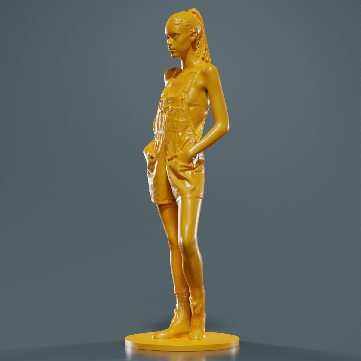 Woman Wearing Salopet 2 3D print model_16