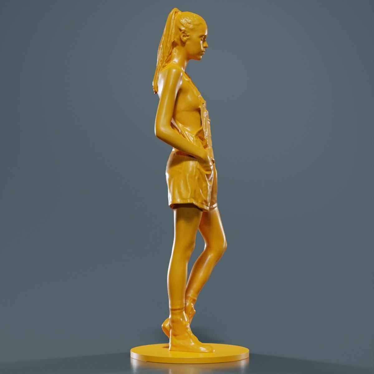 Woman Wearing Salopet 2 3D print model_11