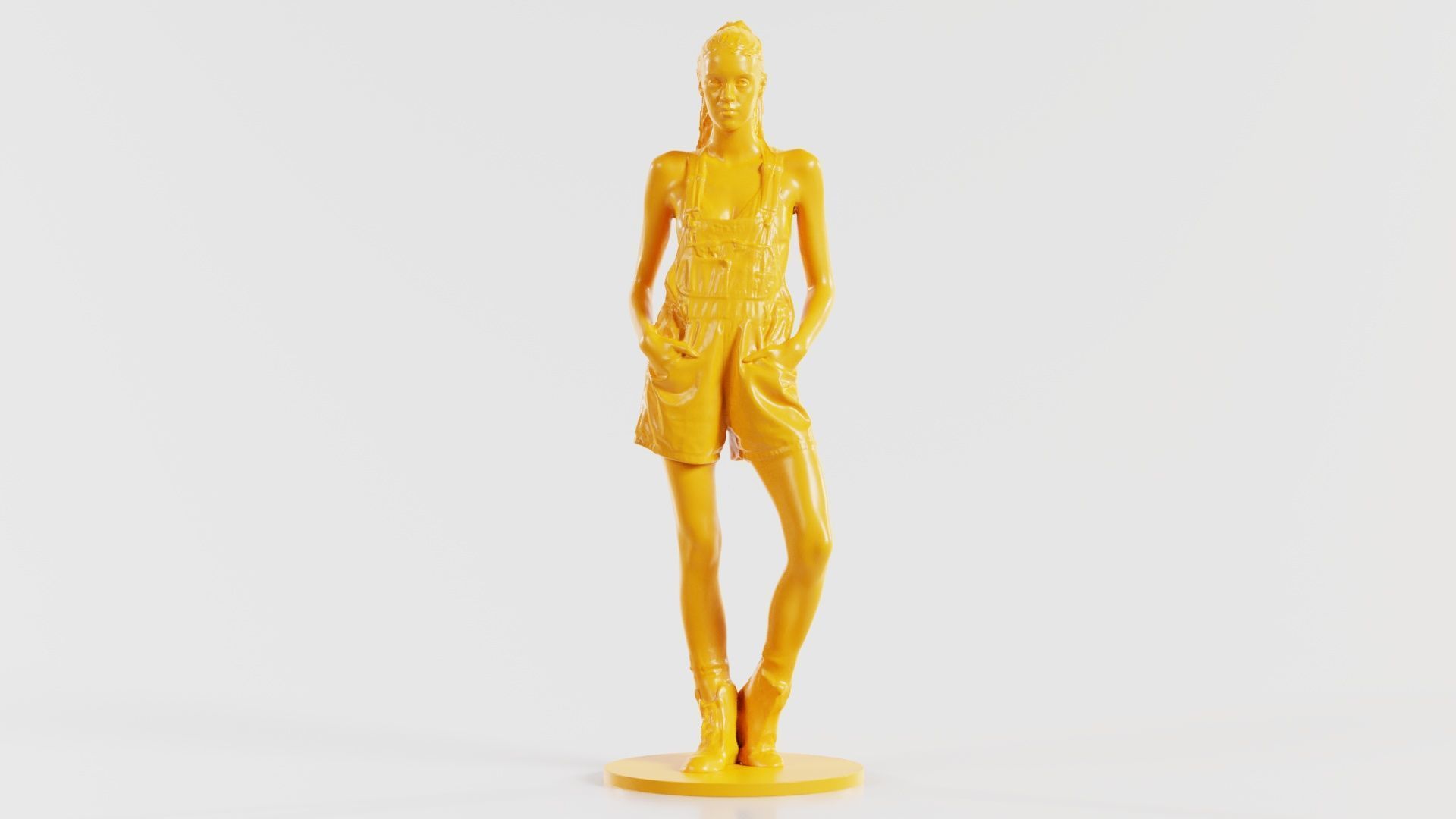 Woman Wearing Salopet 2 3D print model_1