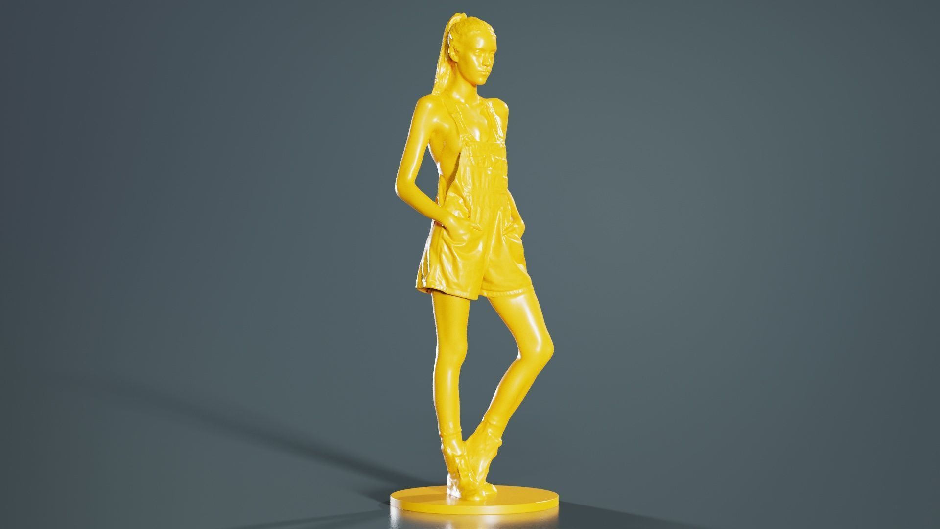 Woman Wearing Salopet 2 3D print model_7