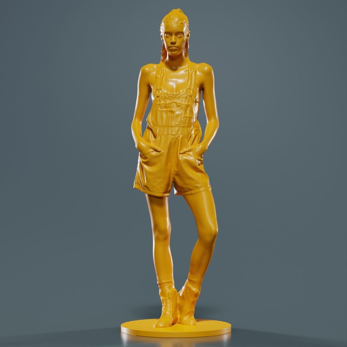 Woman Wearing Salopet 2 3D print model_9