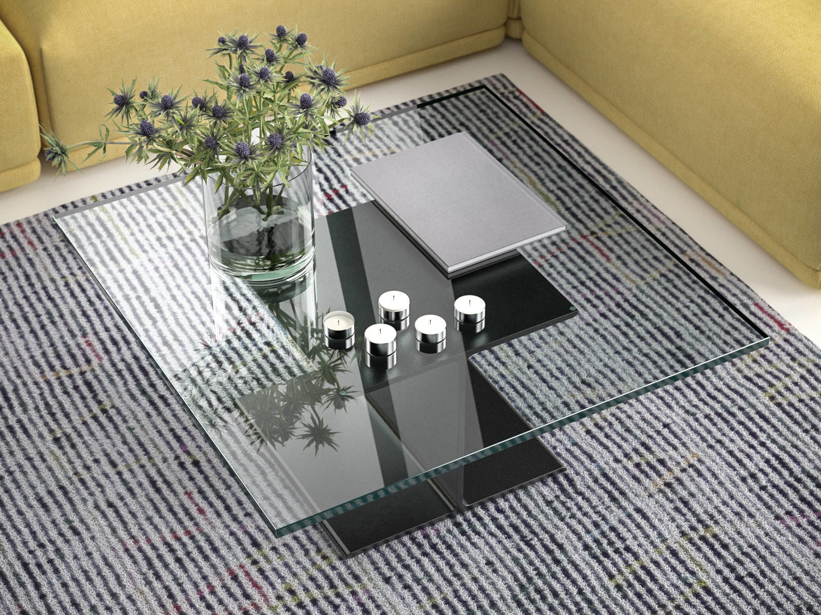 I Beam Coffee Table 3D model_2