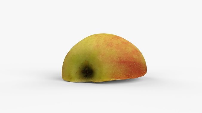 Photorealistic 3D scan of half an apple Low-poly 3D model 7