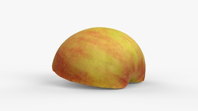 Photorealistic 3D scan of half an apple Low-poly 3D model 6