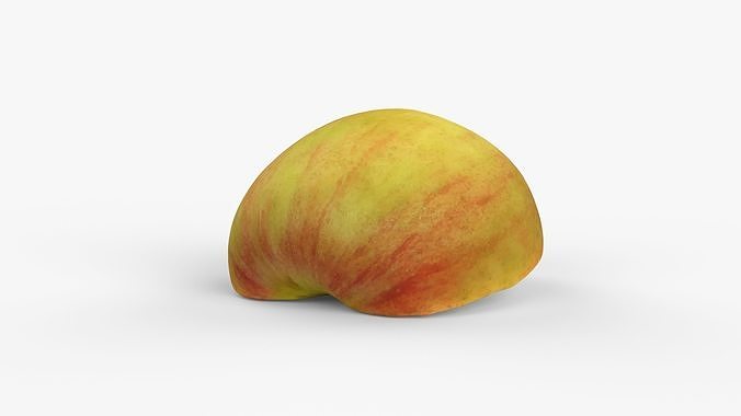 Photorealistic 3D scan of half an apple Low-poly 3D model 3