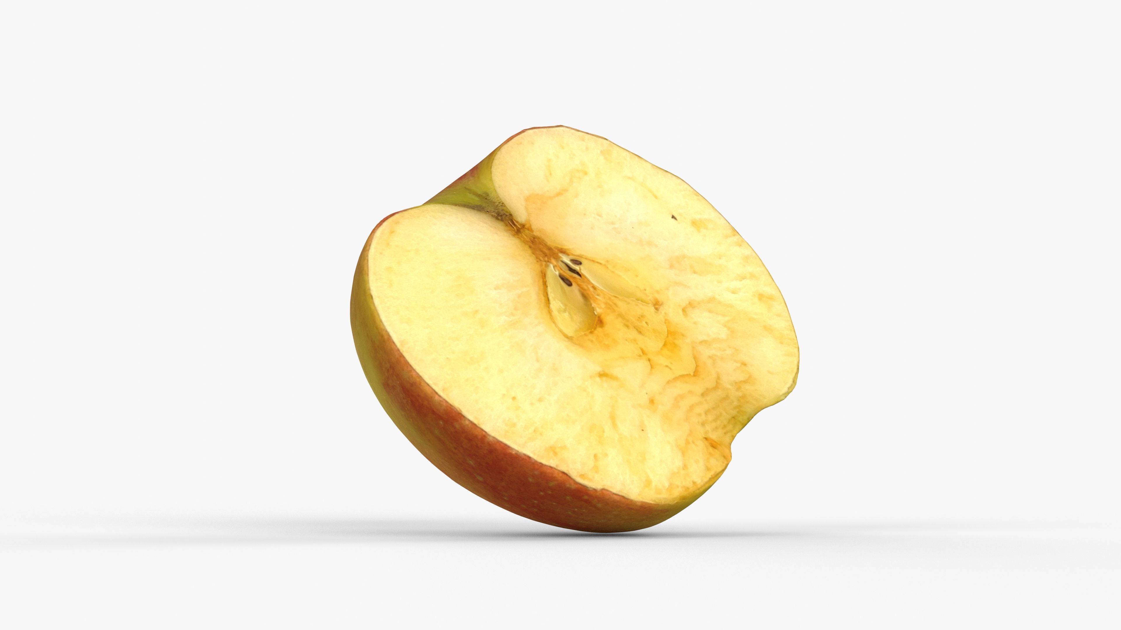 Photorealistic 3D scan of half an apple Low-poly 3D model_11