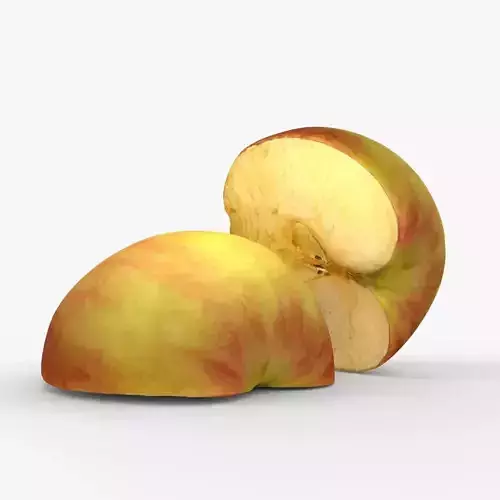 Photorealistic 3D scan of half an apple Low-poly 3D model