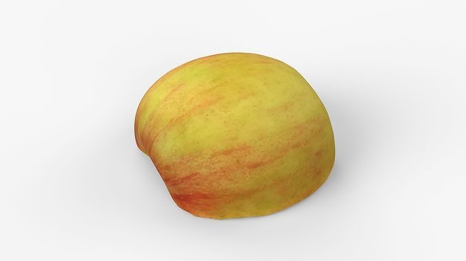 Photorealistic 3D scan of half an apple Low-poly 3D model 2