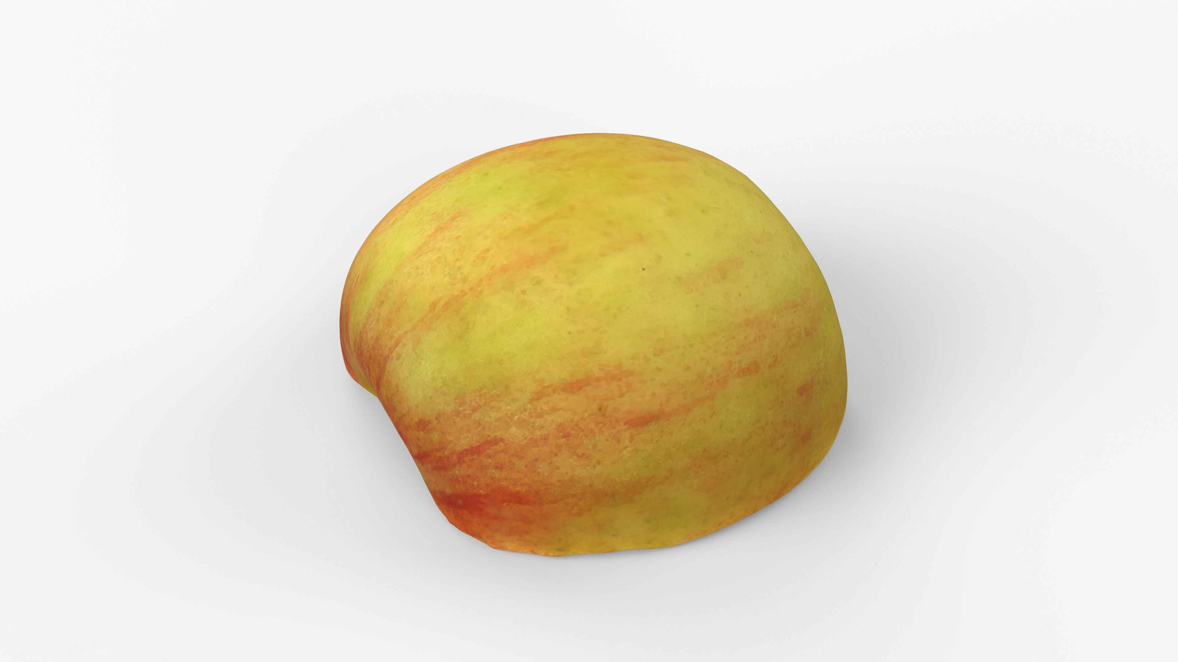 Photorealistic 3D scan of half an apple Low-poly 3D model_1