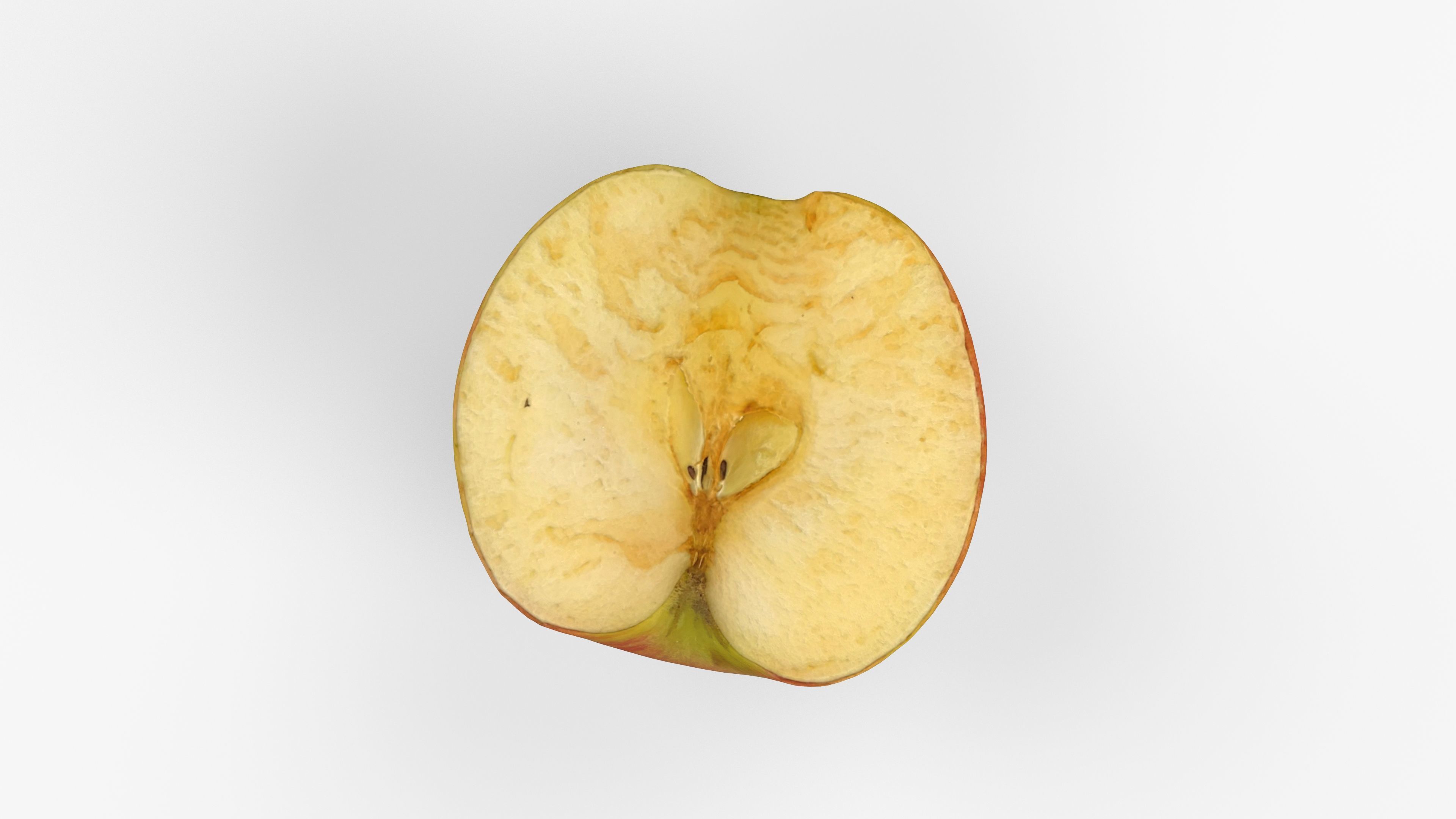 Photorealistic 3D scan of half an apple Low-poly 3D model_12
