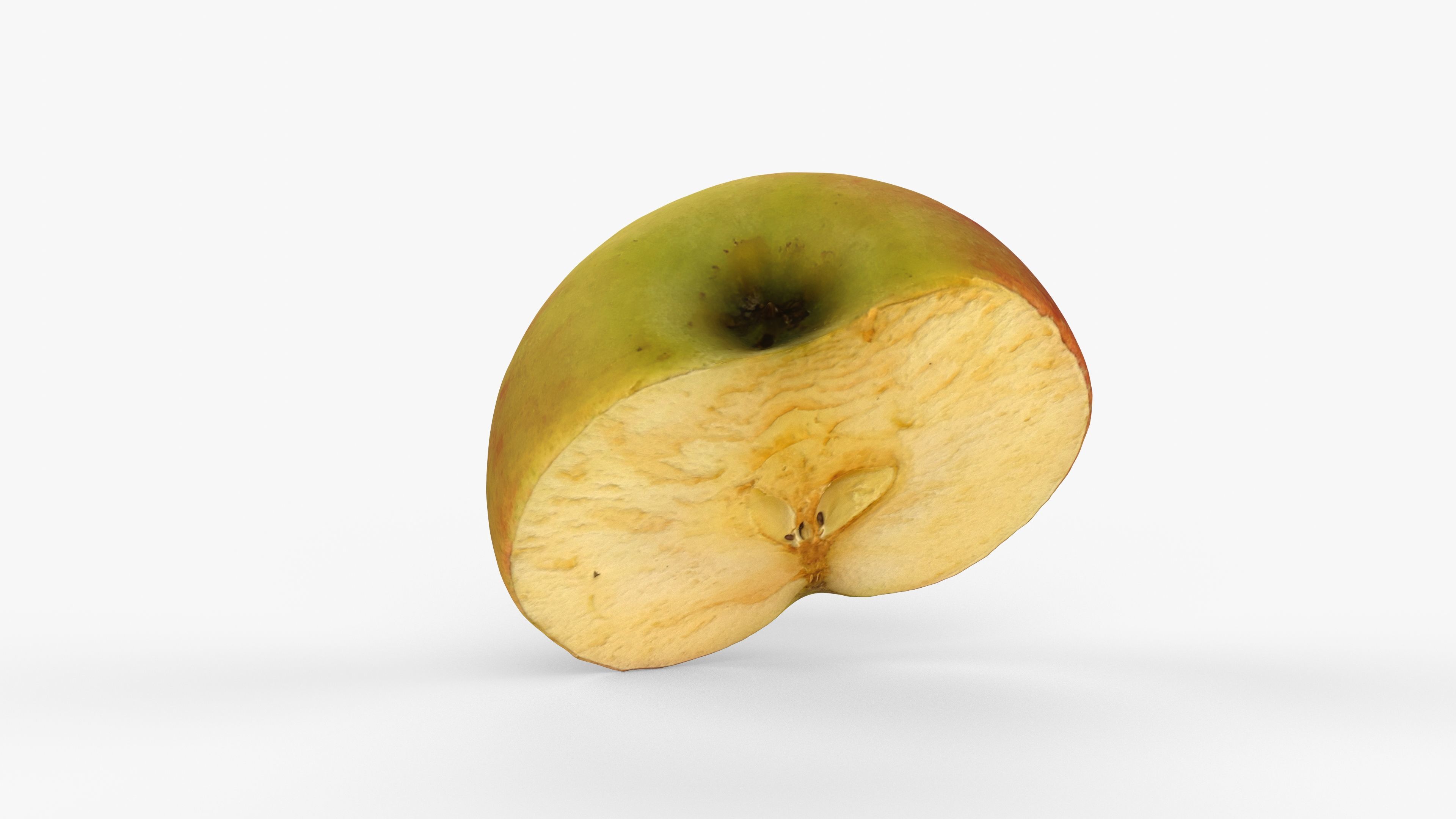 Photorealistic 3D scan of half an apple Low-poly 3D model_13