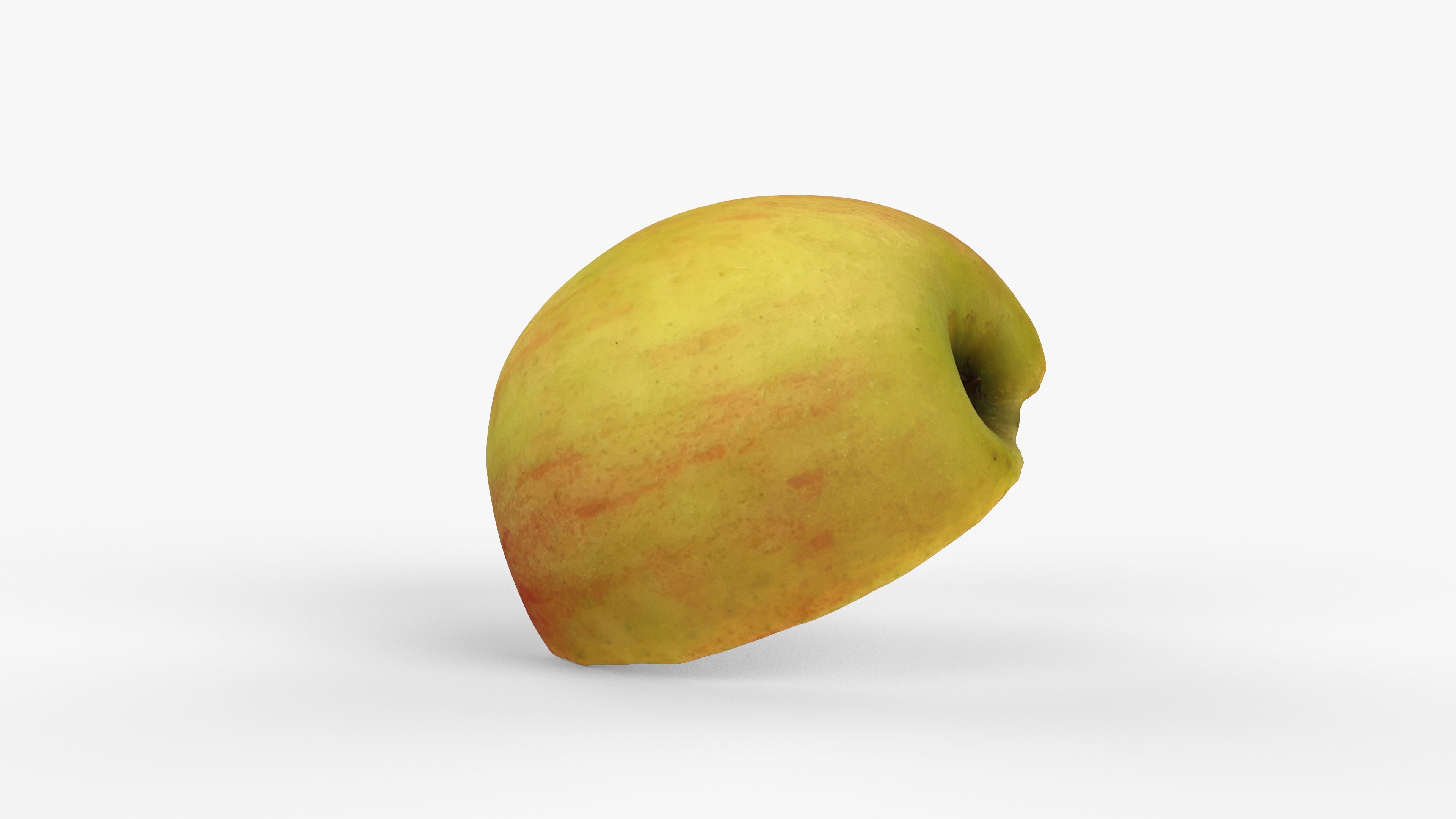 Photorealistic 3D scan of half an apple Low-poly 3D model_6